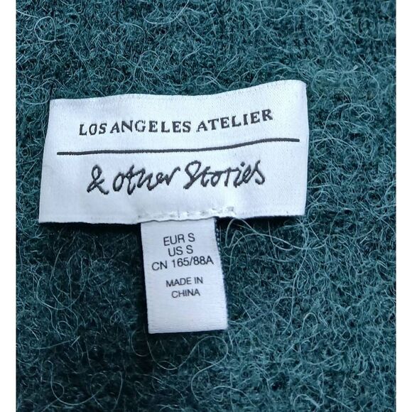 & other stories womens small boxy sweater teal green alpaca soft sweater wool - Picture 4 of 6